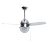 Dreyer 42 in. Indoor Chrome Downrod Mount Crystal Ceiling Fan with Light Kit and Pull Chain by Parrot Uncle
