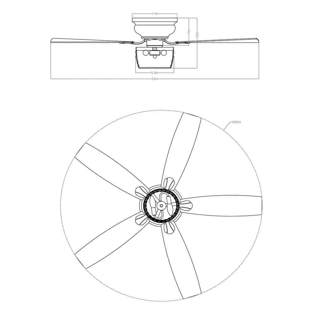 52 in. Indoor Chrome Modern Low Profile Crystal Ceiling Fan with Light Kit and Remote Control Included by Parrot Uncle - Image 7