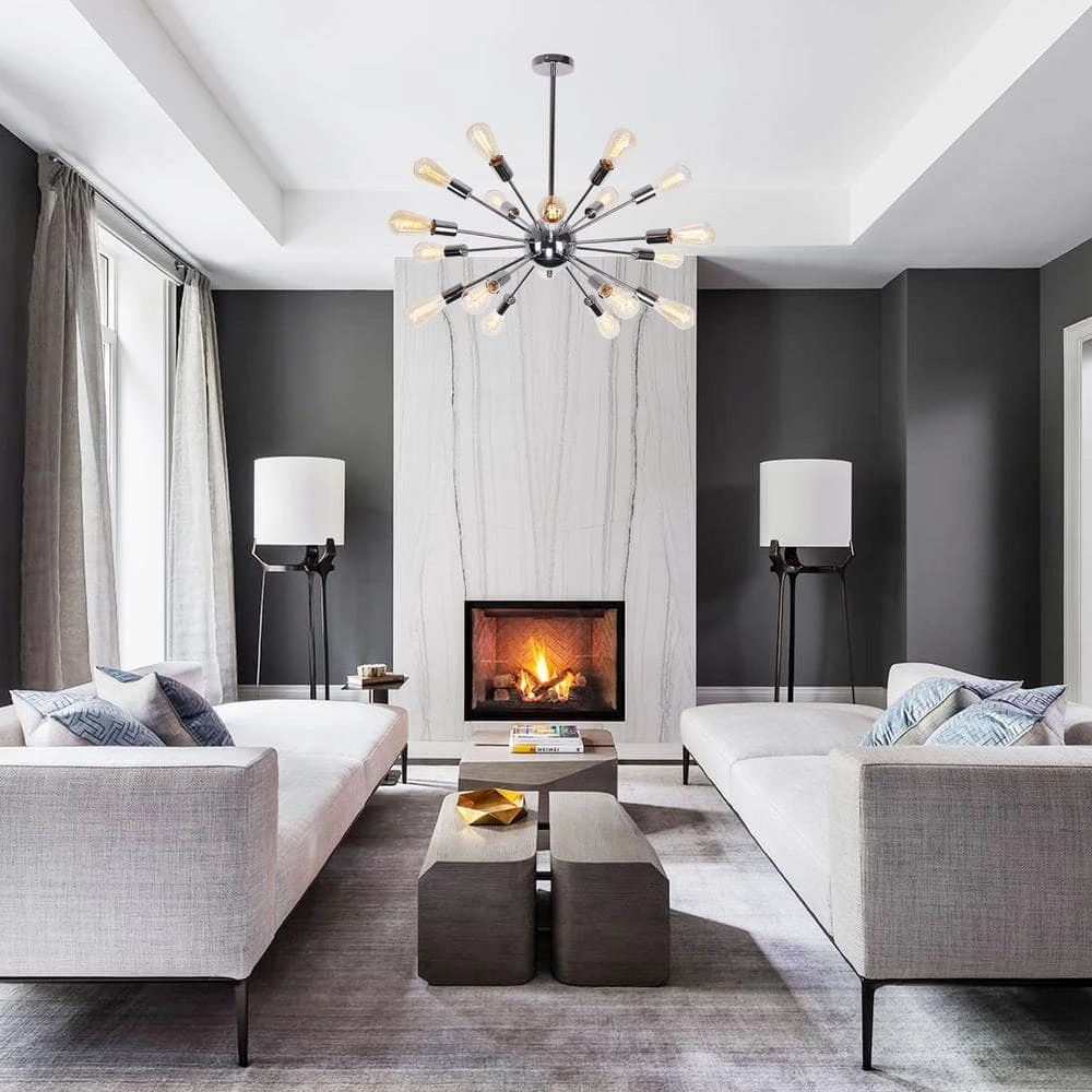 Cordell 18-Light Chrome Sputnik Sphere Chandelier by Parrot Uncle - Image 6