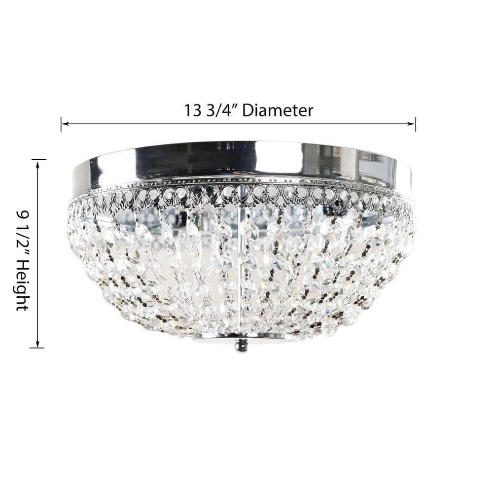 Erhard 13 in. 3-Light Chrome Flush Mount by Parrot Uncle - Image 2