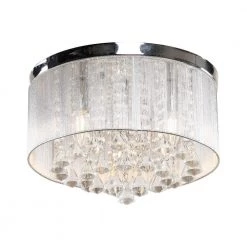 Niels 13 in. 3-Light Chrome Flush Mount by Parrot Uncle
