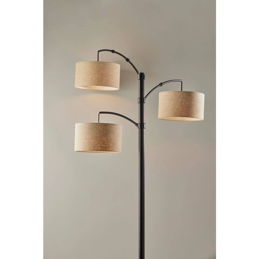 Cabo 82 in. 3-Light Dark Bronze Bulb Pendant by Adesso - Image 4
