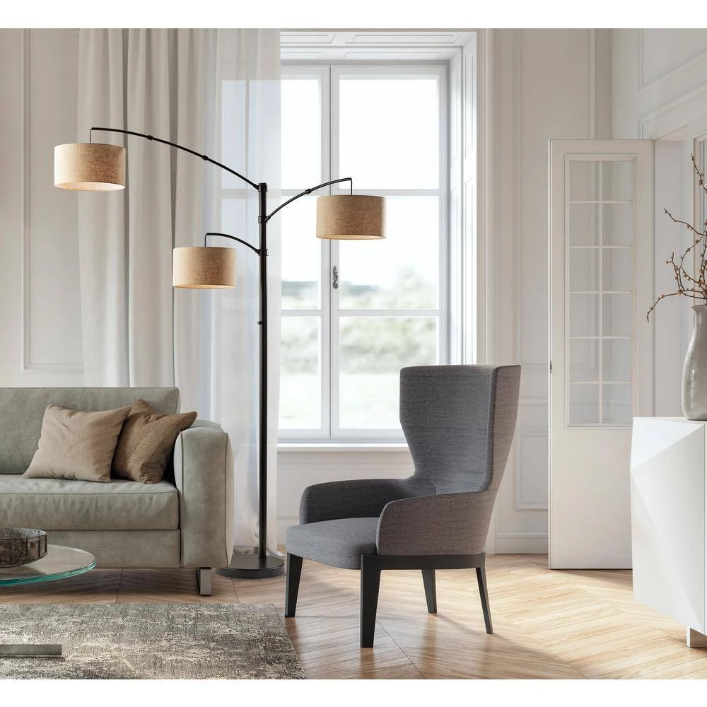 Cabo 82 in. 3-Light Dark Bronze Bulb Pendant by Adesso - Image 7