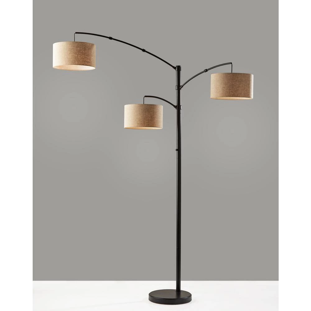Cabo 82 in. 3-Light Dark Bronze Bulb Pendant by Adesso - Image 2