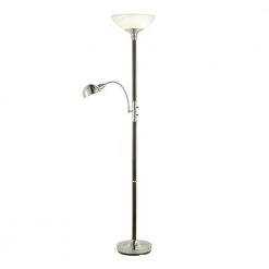 Lexington 71 in. Dark Walnut Combo Floor Lamp by Adesso