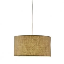 Harvest 1-Light Burlap Drum Pendant by Adesso