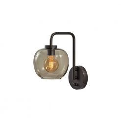Ashton 12.5 in. Black Wall Lamp by Adesso