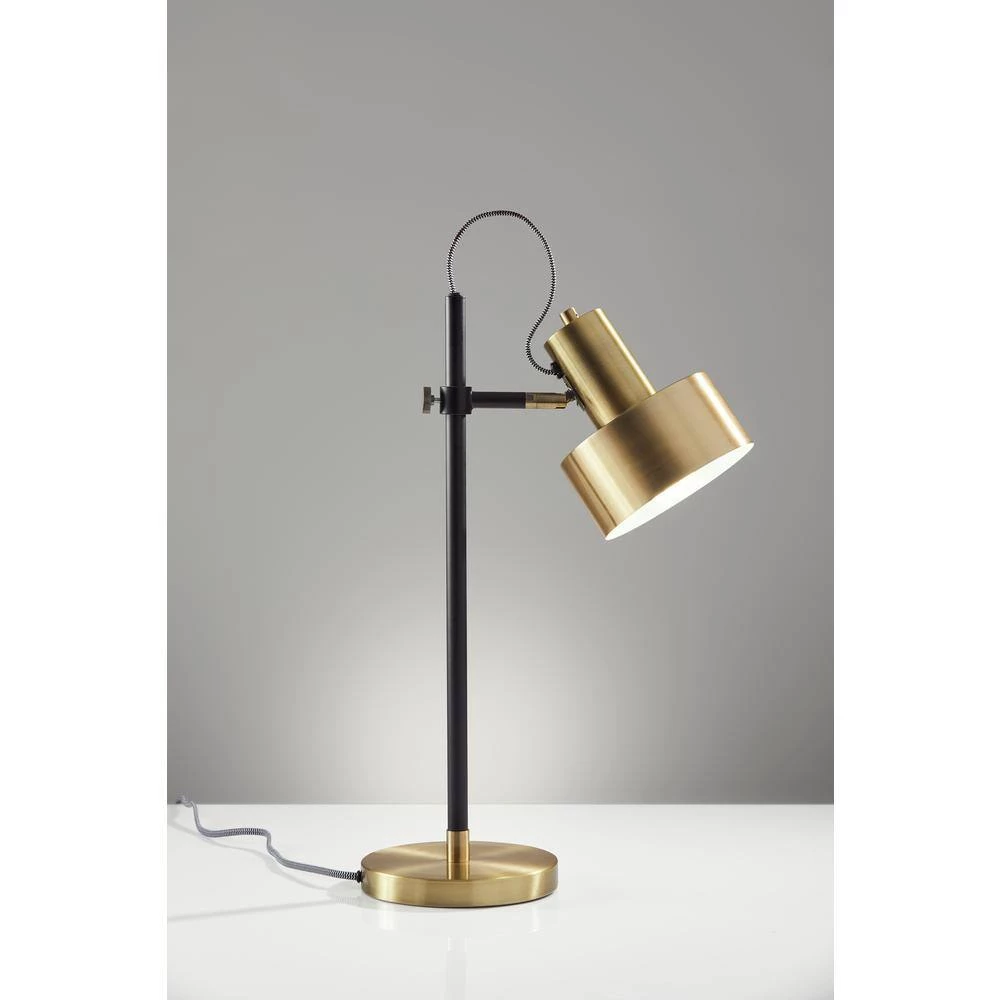 Clayton 22.5 in. Black Brass Desk Lamp by Adesso - Image 4