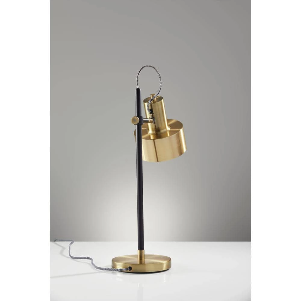 Clayton 22.5 in. Black Brass Desk Lamp by Adesso - Image 5