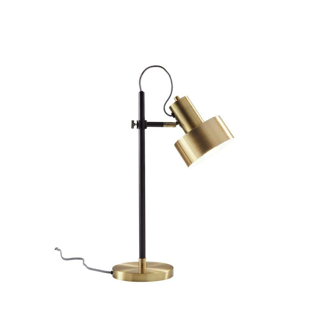Clayton 22.5 in. Black Brass Desk Lamp by Adesso
