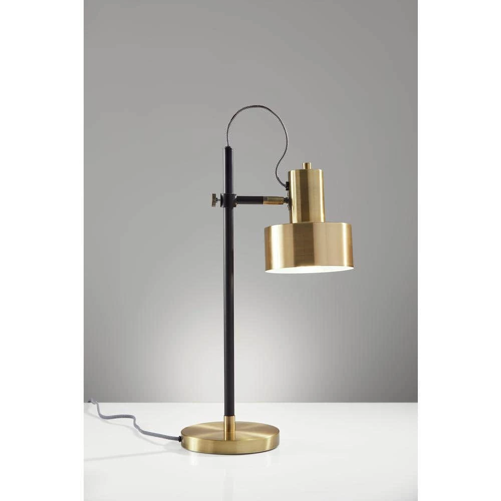 Clayton 22.5 in. Black Brass Desk Lamp by Adesso - Image 2