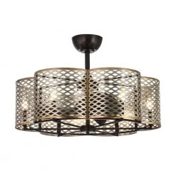 Linda 31 in. Indoor Oil Rubbed Bronze Chandelier Ceiling Fan with Light Kit and Remote Control by Parrot Uncle