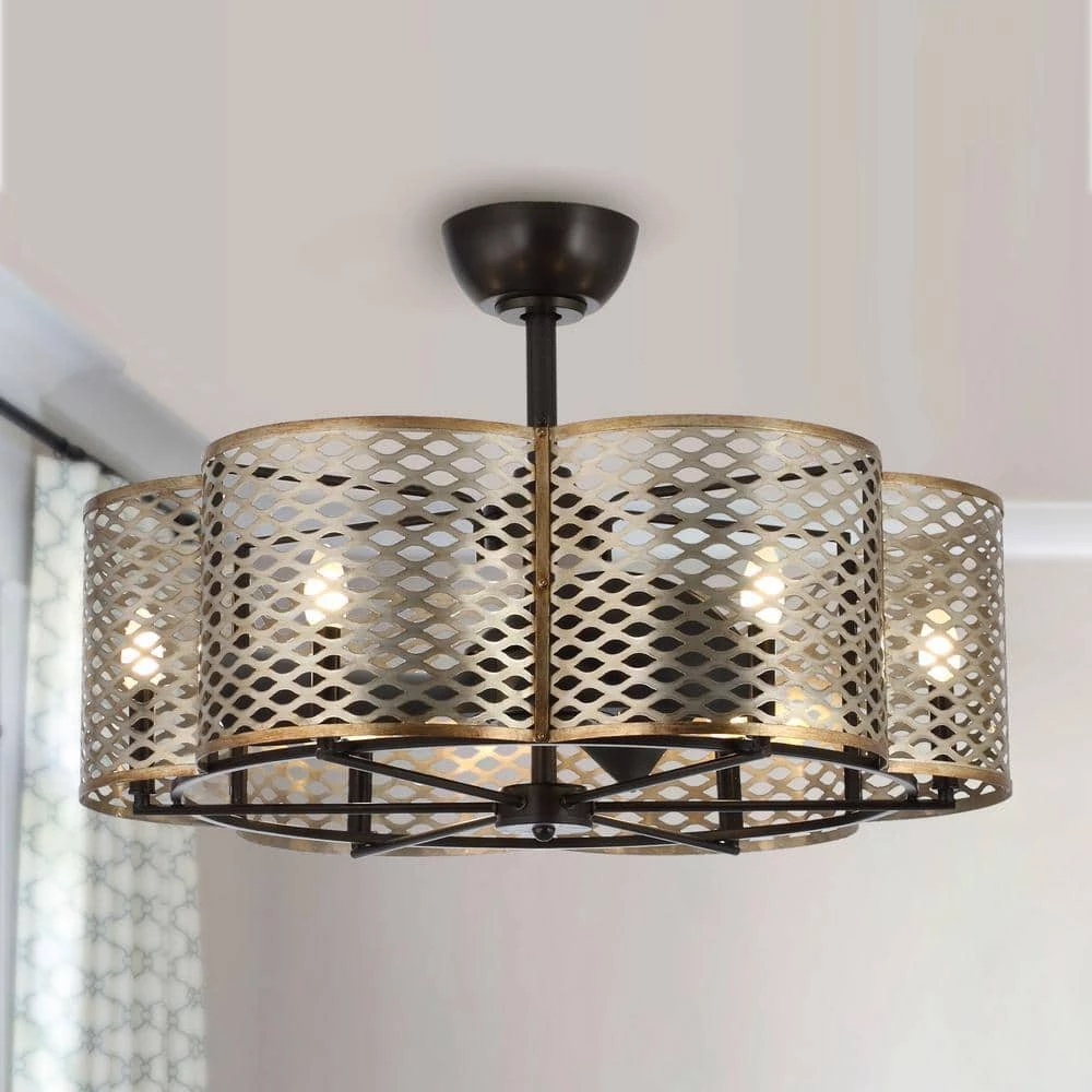 Linda 31 in. Indoor Oil Rubbed Bronze Chandelier Ceiling Fan with Light Kit and Remote Control by Parrot Uncle - Image 3