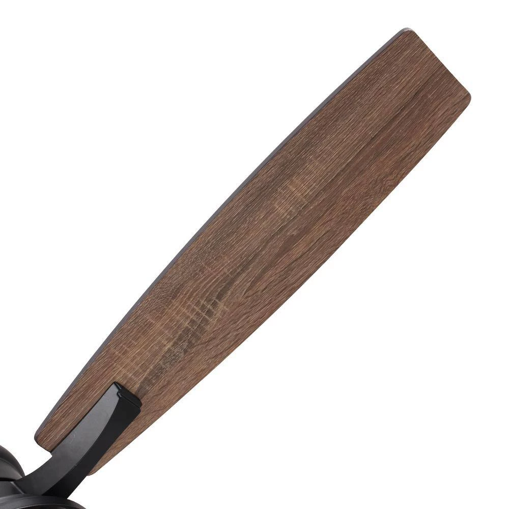 52 in. Indoor Matte Black Industrial Ceiling Fan with Remote and Light Kit, Metal Glass Shade by Parrot Uncle - Image 7