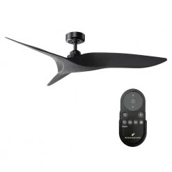 Aerofanture 52 in. Modern Indoor/Outdoor Matte Black 6 Fan Speeds DC Motor Ceiling Fan with Remote Control and Down Rod by Parrot Uncle