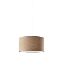 Harvest Large Drum 10.75 in. Beige Pendant by Adesso