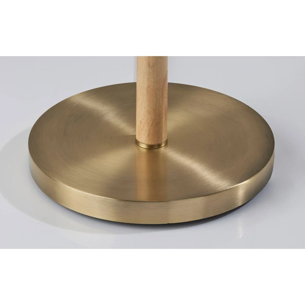 Madeline 66.25 in. 2-Light Natural Rubberwood and Antique Brass Bulb Pendant by Adesso - Image 4