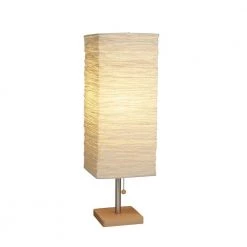Dune 25 in. Natural Wood/Satin Steel Table Lamp by Adesso