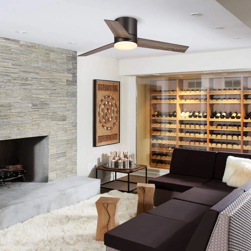 Kielah 48 in. LED Indoor/Outdoor New Bronze Flush Mount Chandelier Ceiling Fan with Light and Remote by Parrot Uncle - Image 9