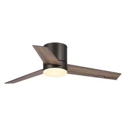 Kielah 48 in. LED Indoor/Outdoor New Bronze Flush Mount Chandelier Ceiling Fan with Light and Remote by Parrot Uncle