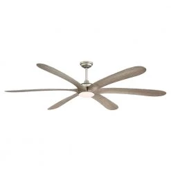 Jaydn 72 in. Integrated LED Indoor/Outdoor Nickel Downrod Mount Ceiling Fan with Light Kit and Remote by Parrot Uncle