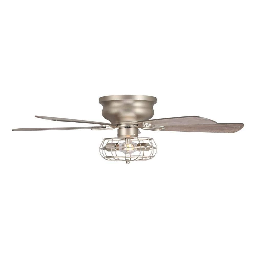 Thurber 48 in. Nickel Flush Mount Chandelier Ceiling Fan with Remote and Light Kit by Parrot Uncle - Image 4