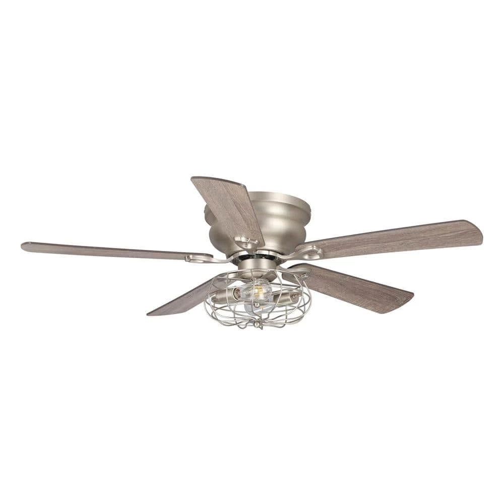 Thurber 48 in. Nickel Flush Mount Chandelier Ceiling Fan with Remote and Light Kit by Parrot Uncle - Image 3