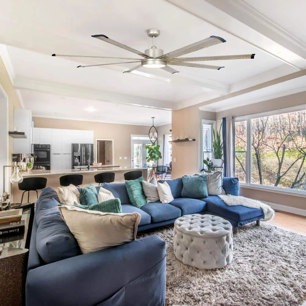 Bankston 72 in. Indoor/Outdoor Nickel Integrated LED Ceiling Fan with Remote Control and Light Kit Included by Parrot Uncle - Image 9