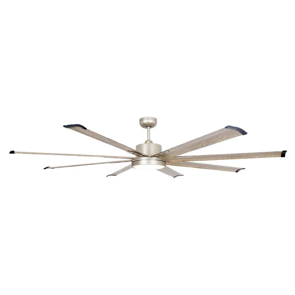 Bankston 72 in. Indoor/Outdoor Nickel Integrated LED Ceiling Fan with Remote Control and Light Kit Included by Parrot Uncle - Image 5