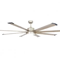 Bankston 72 in. Indoor/Outdoor Nickel Integrated LED Ceiling Fan with Remote Control and Light Kit Included by Parrot Uncle