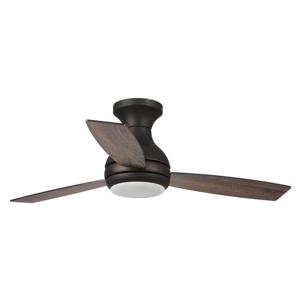 Beckette 48 in. Indoor/Outdoor Oil Rubbed Bronze Flush Mount LED Ceiling Fan with Light Kit and Remote Control by Parrot Uncle - Image 4