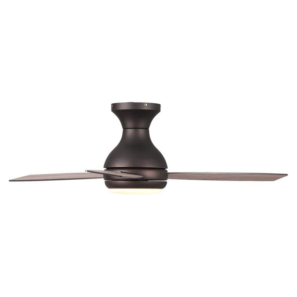 Beckette 48 in. Indoor/Outdoor Oil Rubbed Bronze Flush Mount LED Ceiling Fan with Light Kit and Remote Control by Parrot Uncle - Image 5