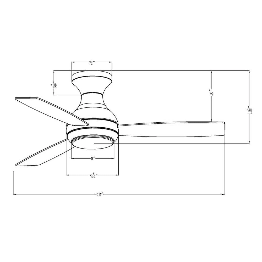 Beckette 48 in. Indoor/Outdoor Oil Rubbed Bronze Flush Mount LED Ceiling Fan with Light Kit and Remote Control by Parrot Uncle - Image 7
