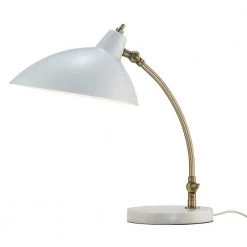 Peggy 18 in. White Desk Lamp with Marble Base by Adesso