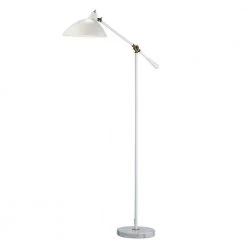 Peggy 59-1/2 in. White Floor Lamp with Marble Base by Adesso