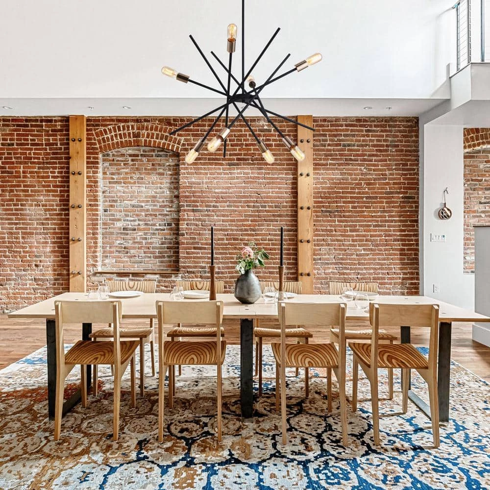 Shadybrook 8-Light Sand Black and Golden Sputnik Sphere Chandelier by Parrot Uncle - Image 5