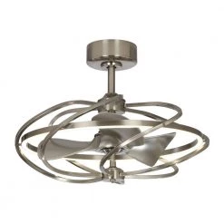 27 in. Bucholz LED Indoor Satin Nickel Downrod Mount Chandelier Ceiling Fan with Light and Remote Control by Parrot Uncle