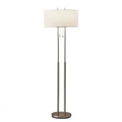 Duet 62 in. Satin Steel Floor Lamp by Adesso