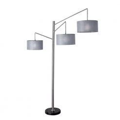 Wellington 91 in. Satin Steel Arc Lamp by Adesso