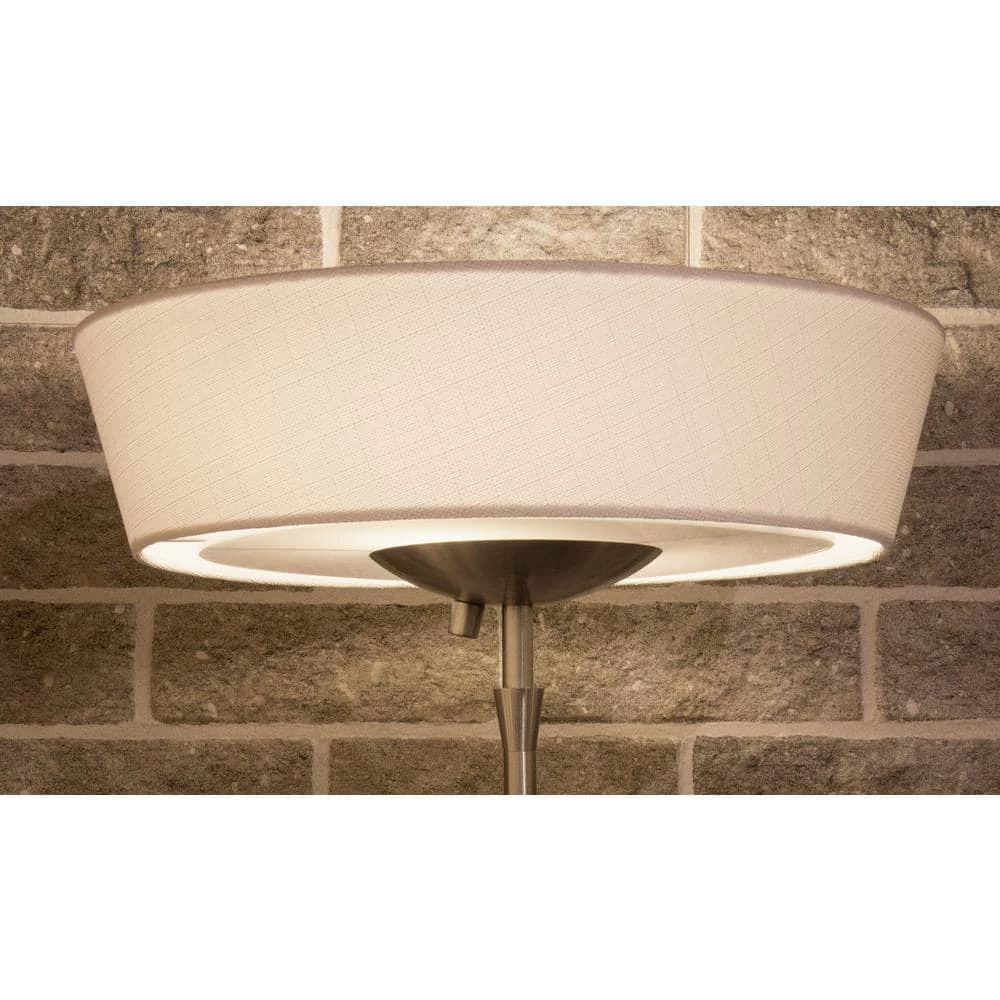 Harper 71 in. Satin Steel Floor Lamp with White Shade by Adesso - Image 5