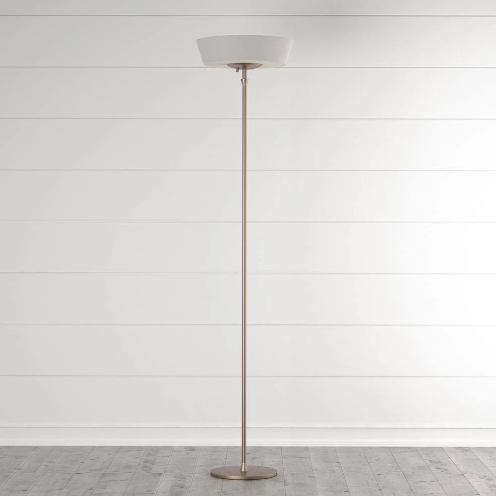 Harper 71 in. Satin Steel Floor Lamp with White Shade by Adesso - Image 7