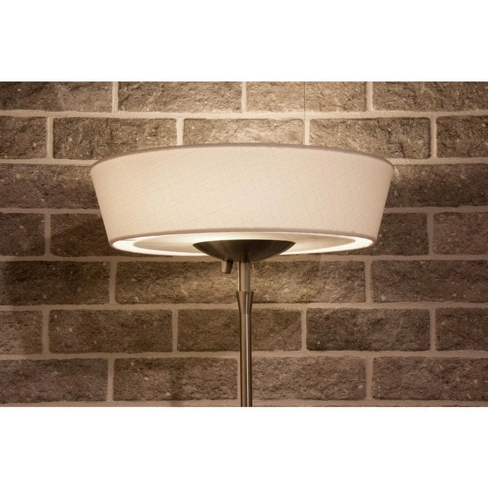 Harper 71 in. Satin Steel Floor Lamp with White Shade by Adesso - Image 4