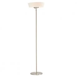 Harper 71 in. Satin Steel Floor Lamp with White Shade by Adesso