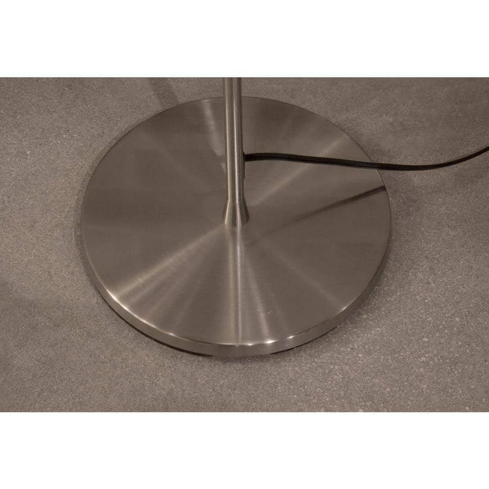 Harper 71 in. Satin Steel Floor Lamp with White Shade by Adesso - Image 3