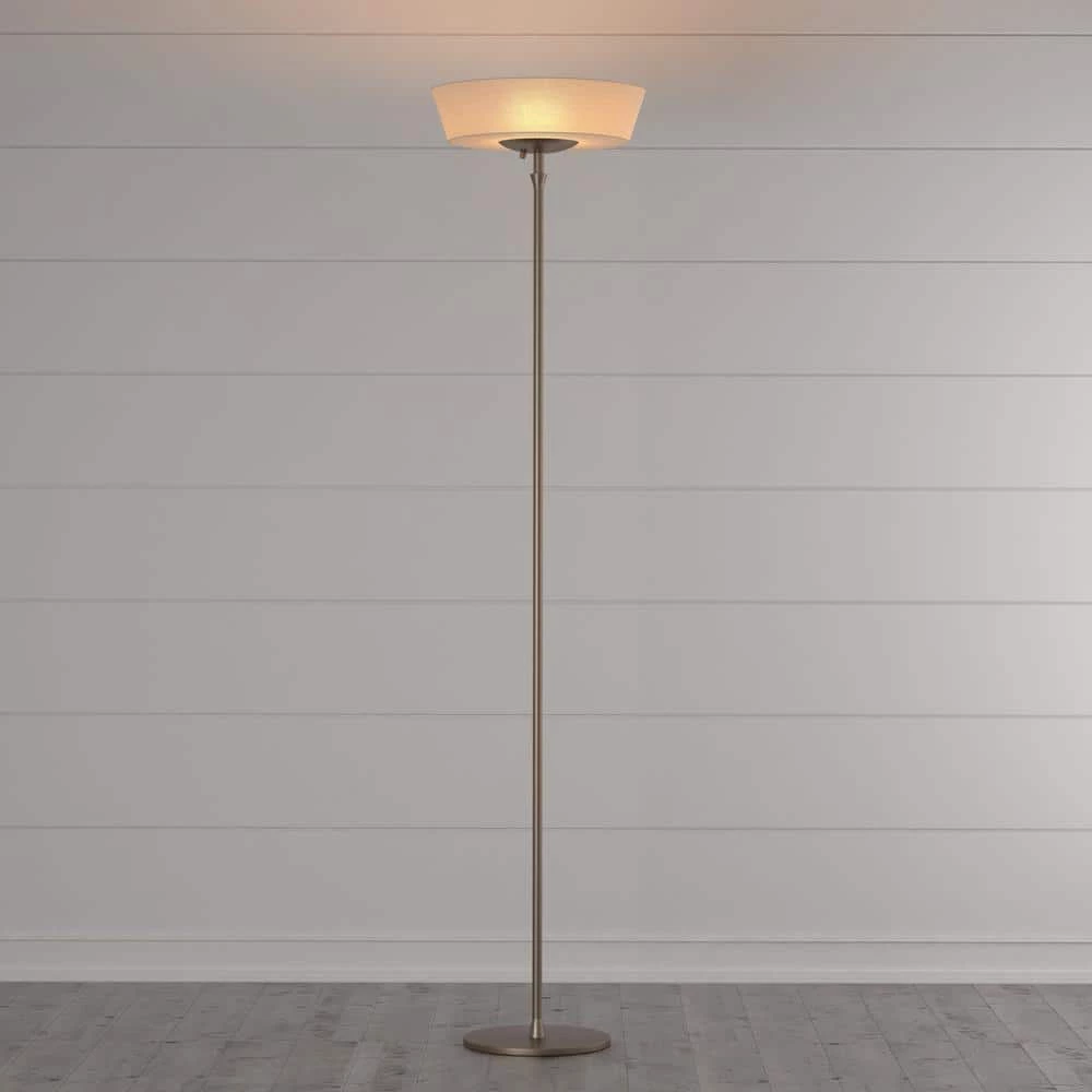 Harper 71 in. Satin Steel Floor Lamp with White Shade by Adesso - Image 6