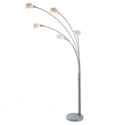 Luna 86 in. Satin Steel Arc Lamp by Adesso