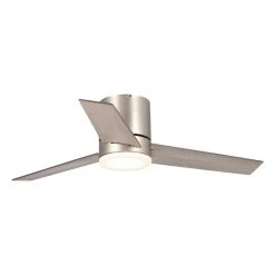 Darosa 48 in. LED Indoor/Outdoor Nickel 3-Blades Semi Hugger Ceiling Fan with Remote and Light Included by Parrot Uncle