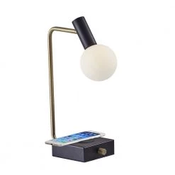 Windsor Qi Wireless Charging 17.5 in. LED Steel Desk Lamp by Adesso