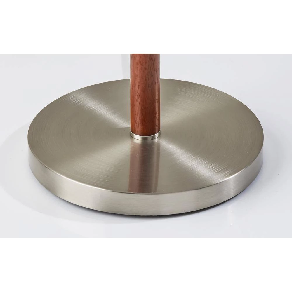 Madeline 66.25 in. 2-Light Walnut Rubberwood and Brushed Steel Bulb Pendant by Adesso - Image 4