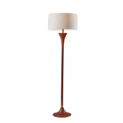 Rebecca 60 in. 1-Light Walnut Rubberwood with Antique Brass Accent Bulb Pendant by Adesso